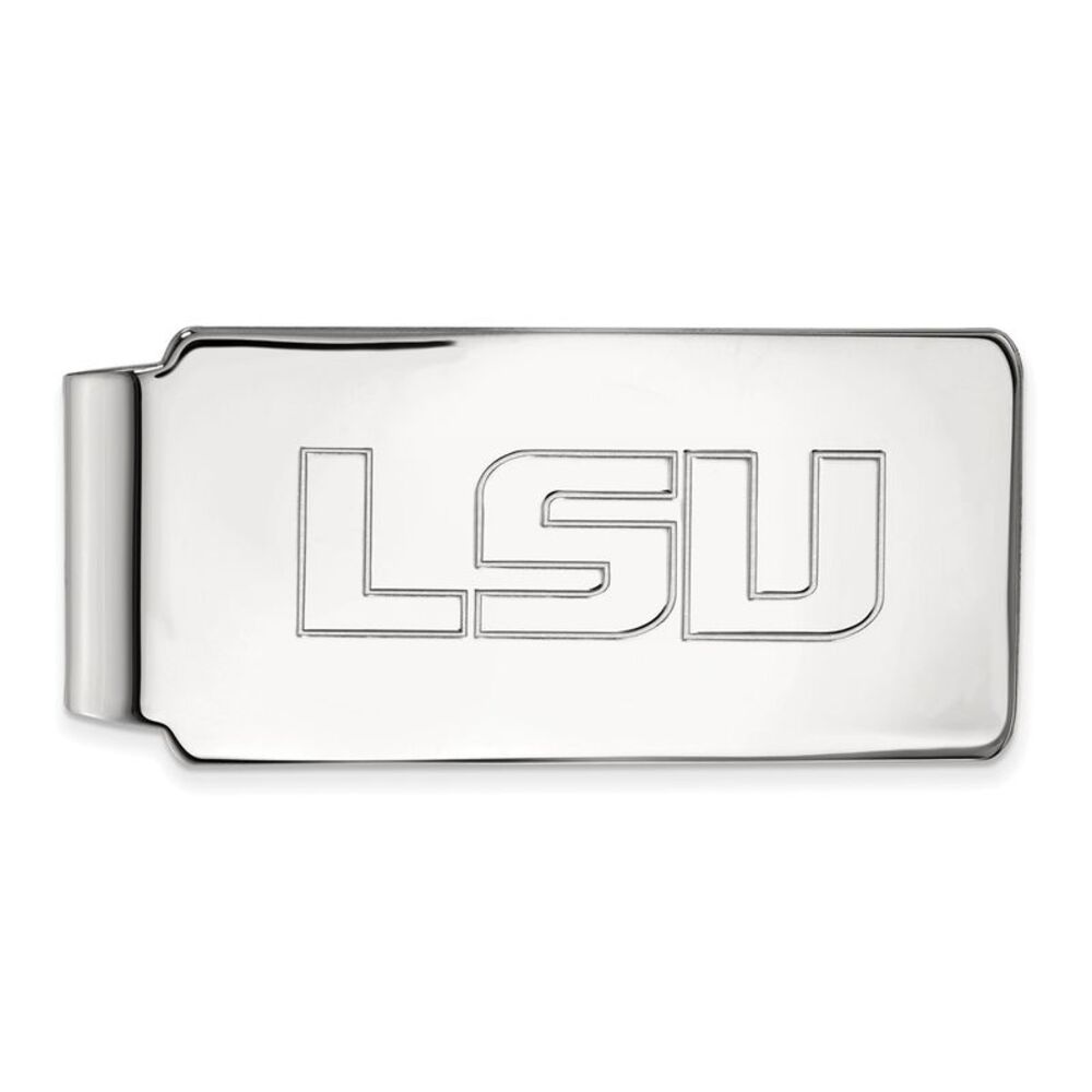 10k White Gold Louisiana State Money Clip